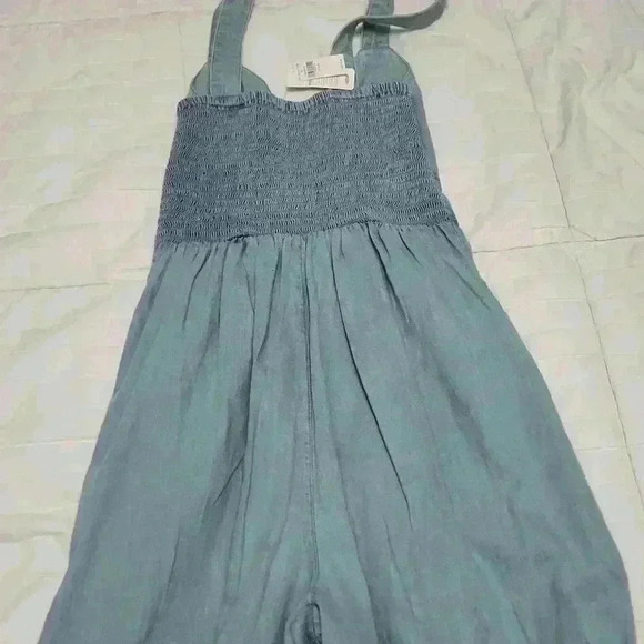 Aerie Keyhole Cutout Denim Wide Leg Jumpsuit - Picture 6 of 6